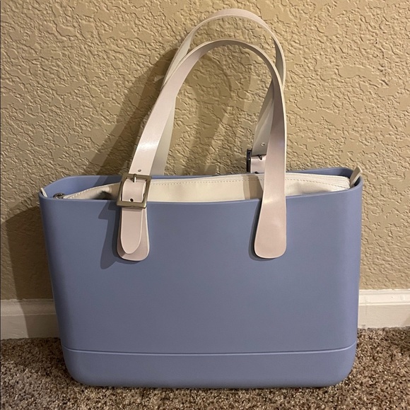 Doubleu Light Blue and White Tote nwt great beach tote - Picture 4 of 6